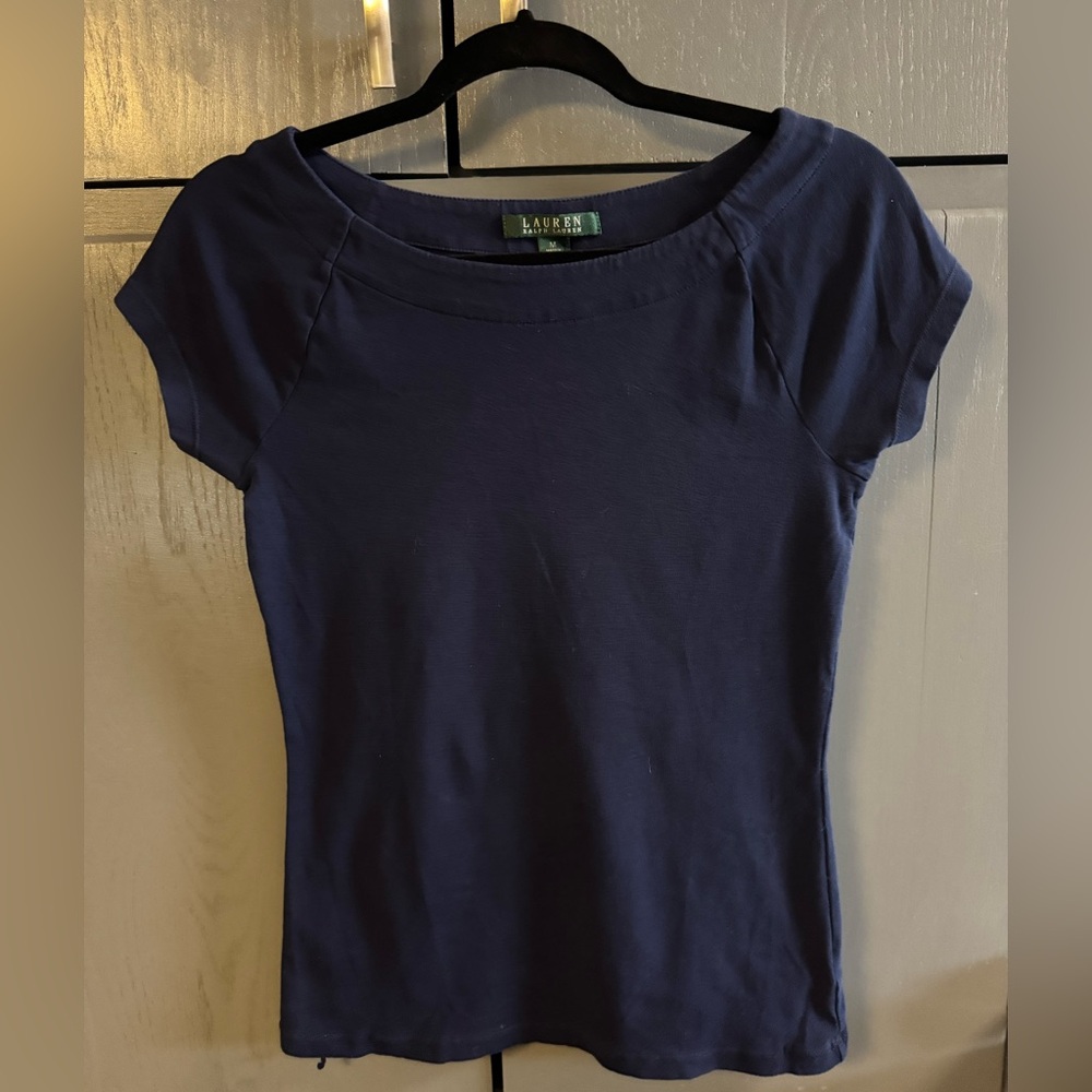 Navy Women's Top Polo Ralph Lauren Size M